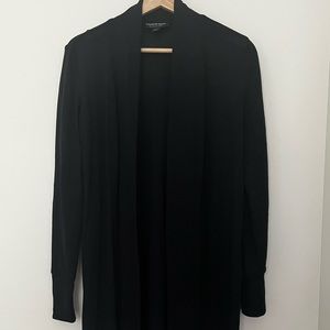 Long navy cardigan - fine knit